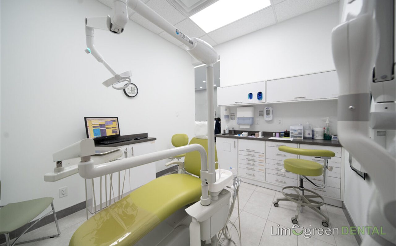Bright dental operatory with modern equipment at Limegreen Dental
